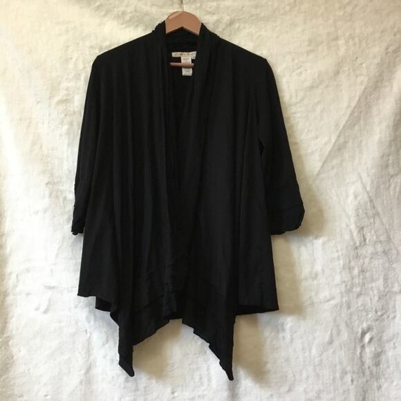 Max Studio Black Open-Front Cardigan - Picture 2 of 13